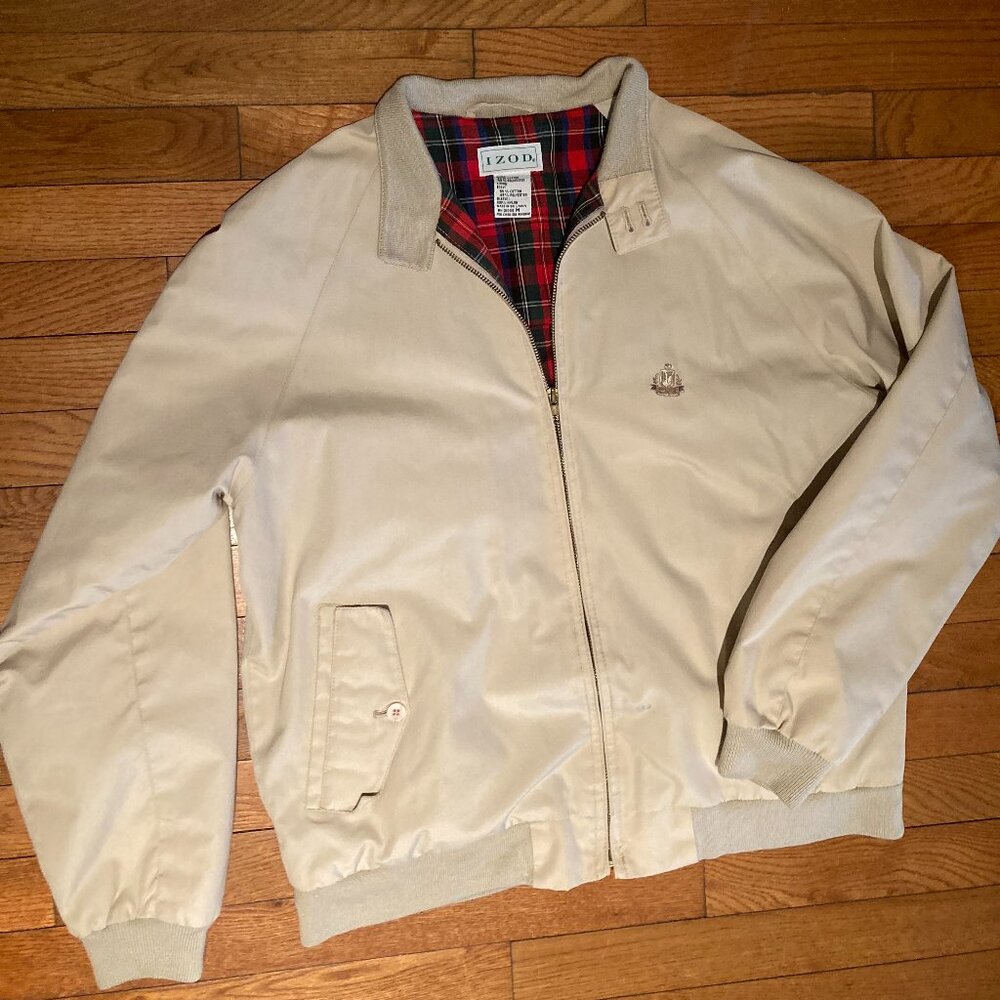 Men's beige Izod jacket, size M
